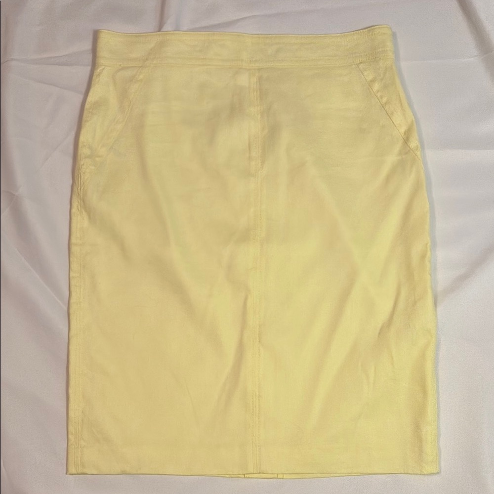 Ann Taylor Cream Yellow Pencil Skirt Knee-Length Work
